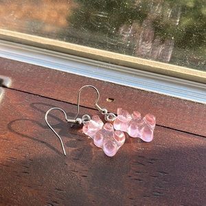 Pink gummy bear earrings